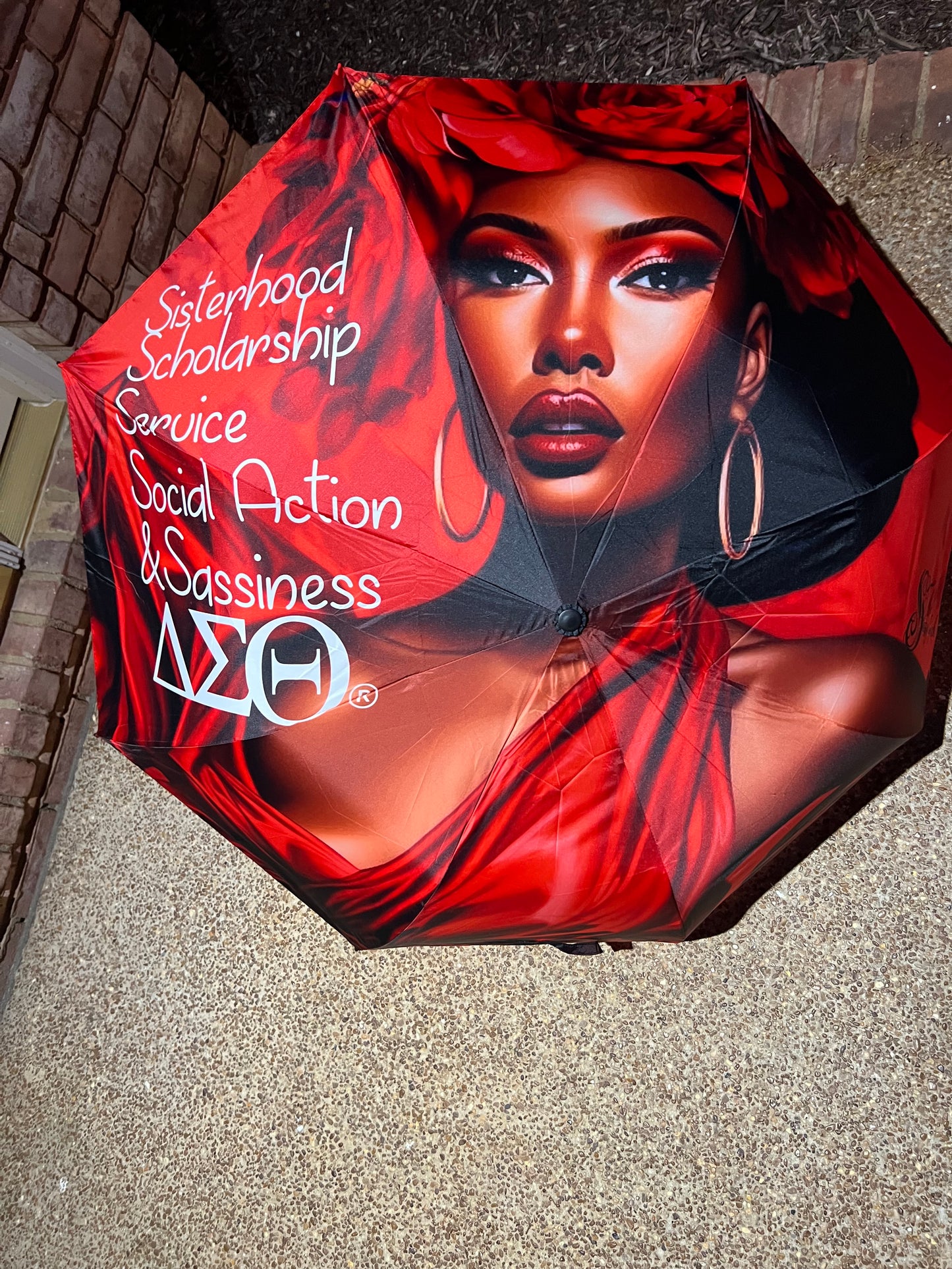 Sass in the Rain – Delta Diva Umbrella” 🌧️💁🏽♀️