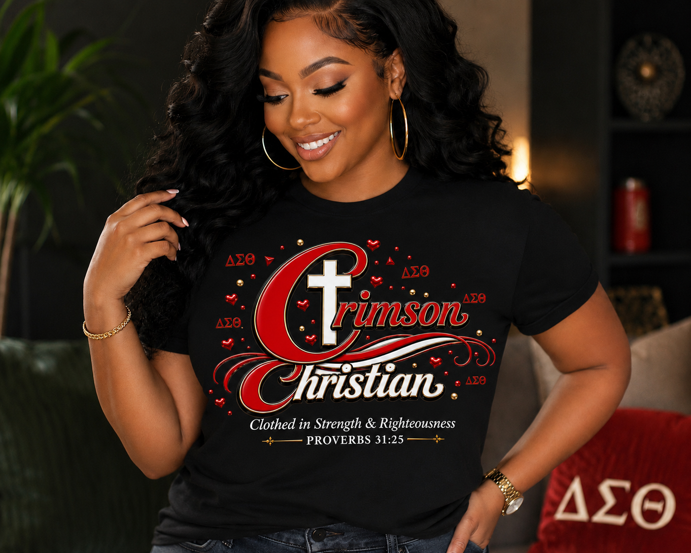 Crimson Christian™ | Proverbs 31:25 Faith Tee