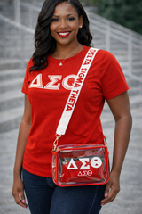 ΔΣΘ Clear Crossbody Stadium Bag with DELTA SIGMA THETA Strap