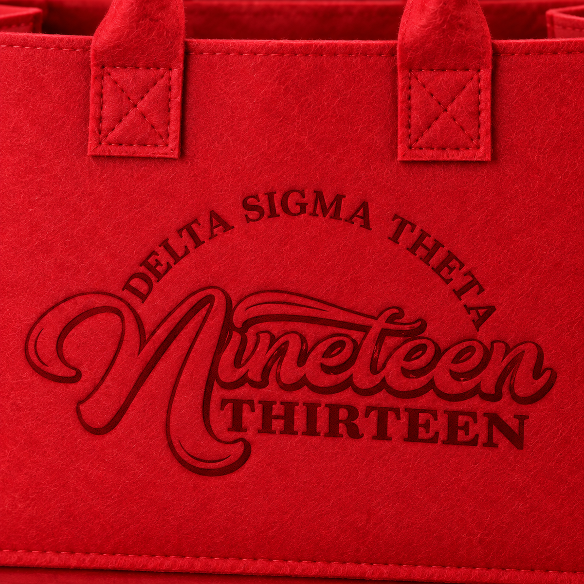 The Crimson Impression Tote | Nonwoven Felt Sorority Bag