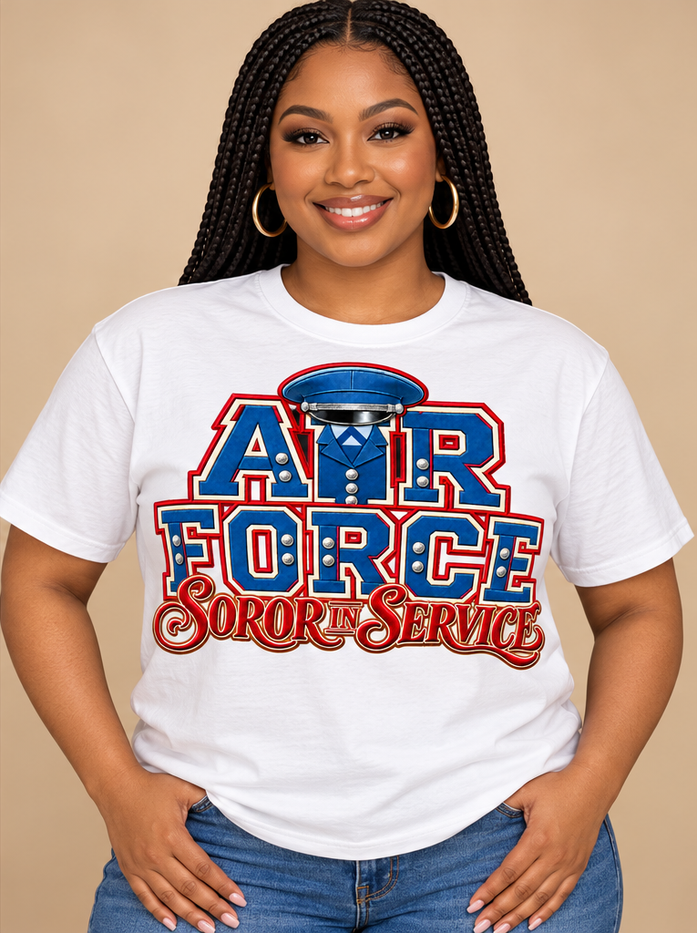 Reporting for Duty. Representing Sisterhood. — Soror in Service Military Tee