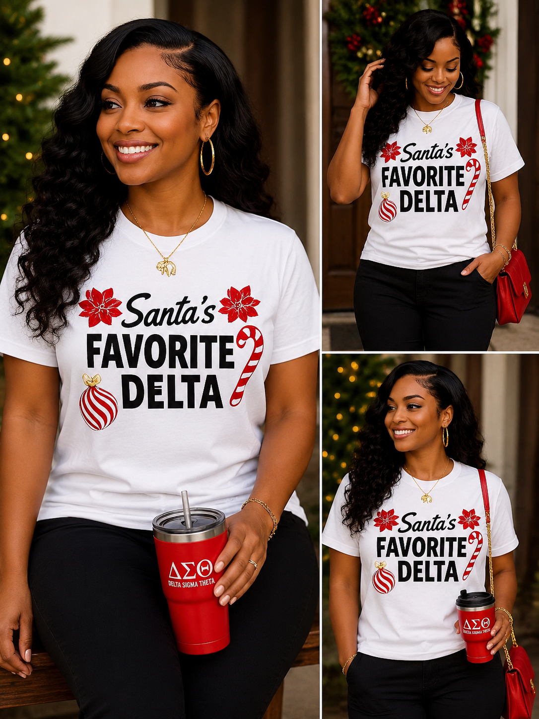 SANTA’S FAVORITE DELTA, RED & WHITE BALL ￼