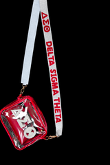 ΔΣΘ Clear Crossbody Stadium Bag with DELTA SIGMA THETA Strap