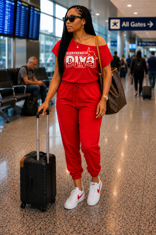 Devastating Diva 1913 Red Jumpsuit ❤️🐘