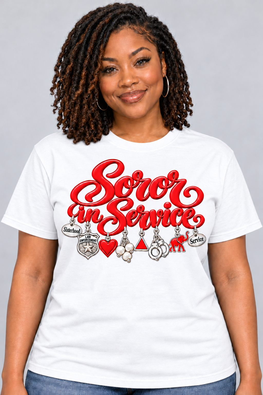Soror in Service: Law Enforcement Charm Tee