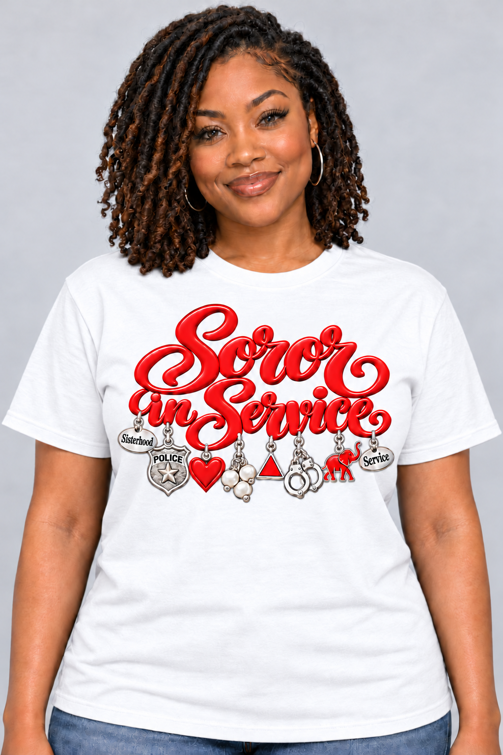 Soror in Service: Police Officer Charm Tee