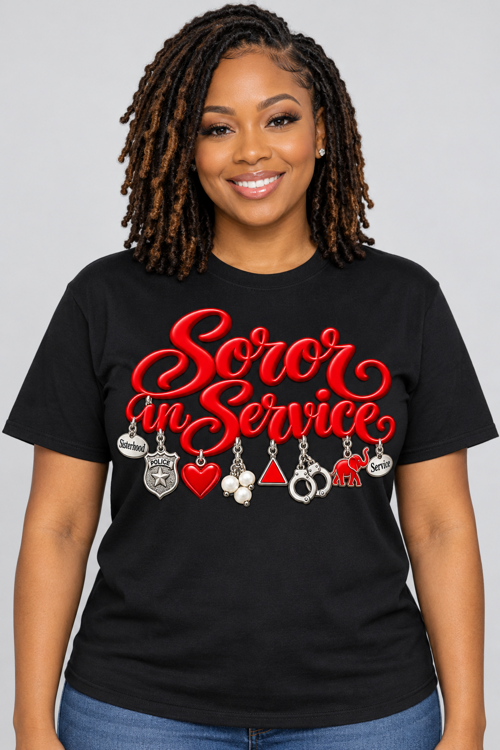 Soror in Service: Police Officer Charm Tee