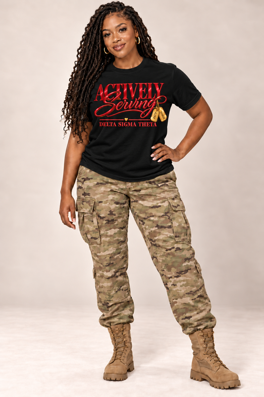 Duty Calls. A Delta Answers. — Actively Serving Tee