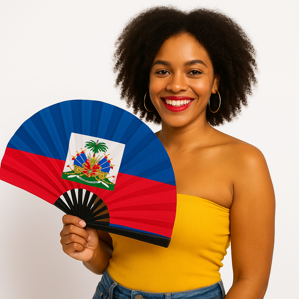 Caribbean Loud Clacking folding hand fan for festivals and cultural celebrations