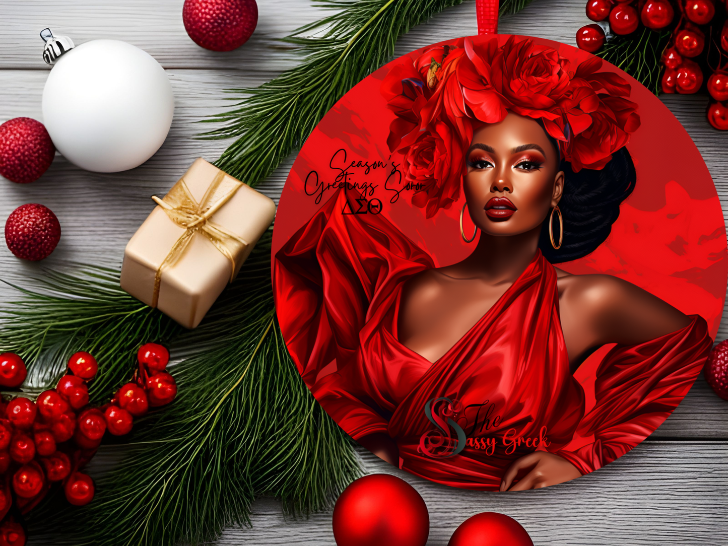 ΔΣΘ Sister Squad Double-Sided Christmas Ornament | The Sassy Greek