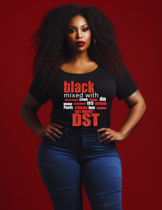 Black mixed with DST Glitter Glam Shirt