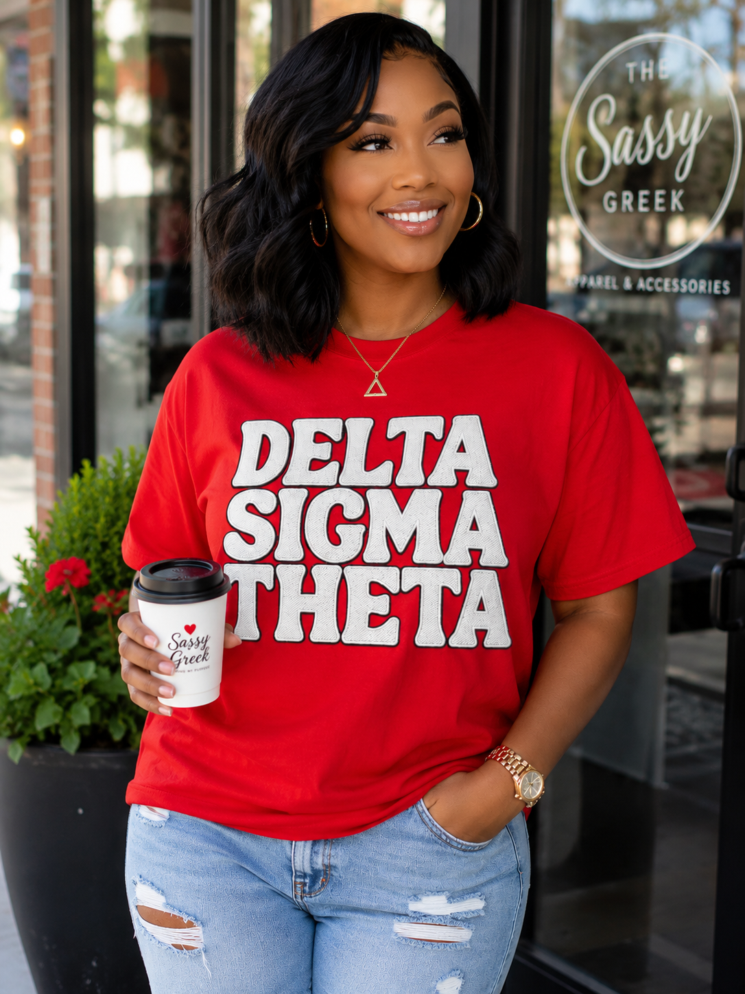 Delta Luxe Varsity Tee