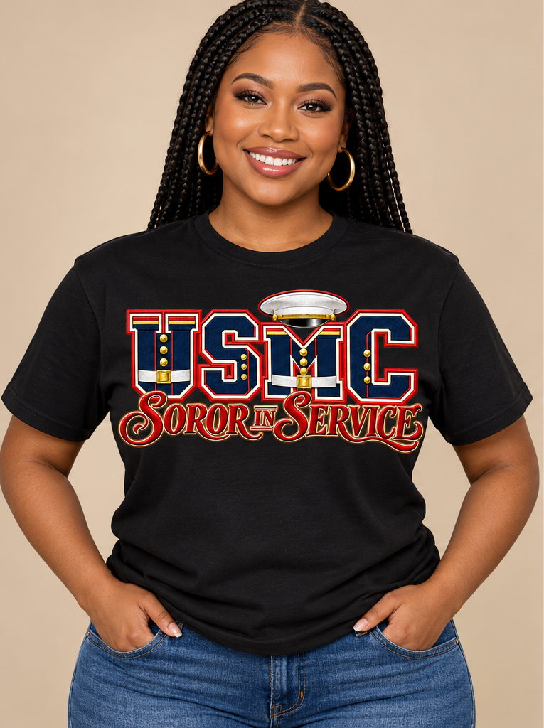 Reporting for Duty. Representing Sisterhood. — Soror in Service Military Tee