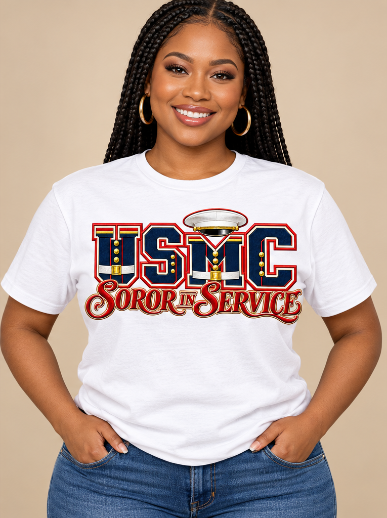 Reporting for Duty. Representing Sisterhood. — Soror in Service Military Tee