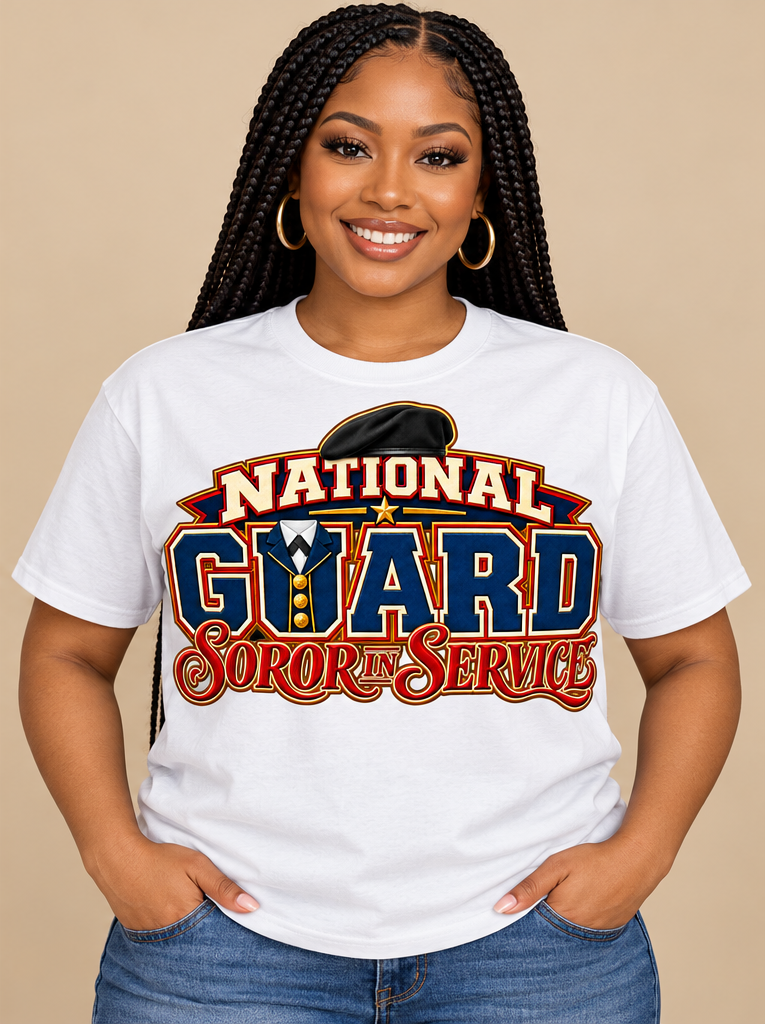 Reporting for Duty. Representing Sisterhood. — Soror in Service Military Tee