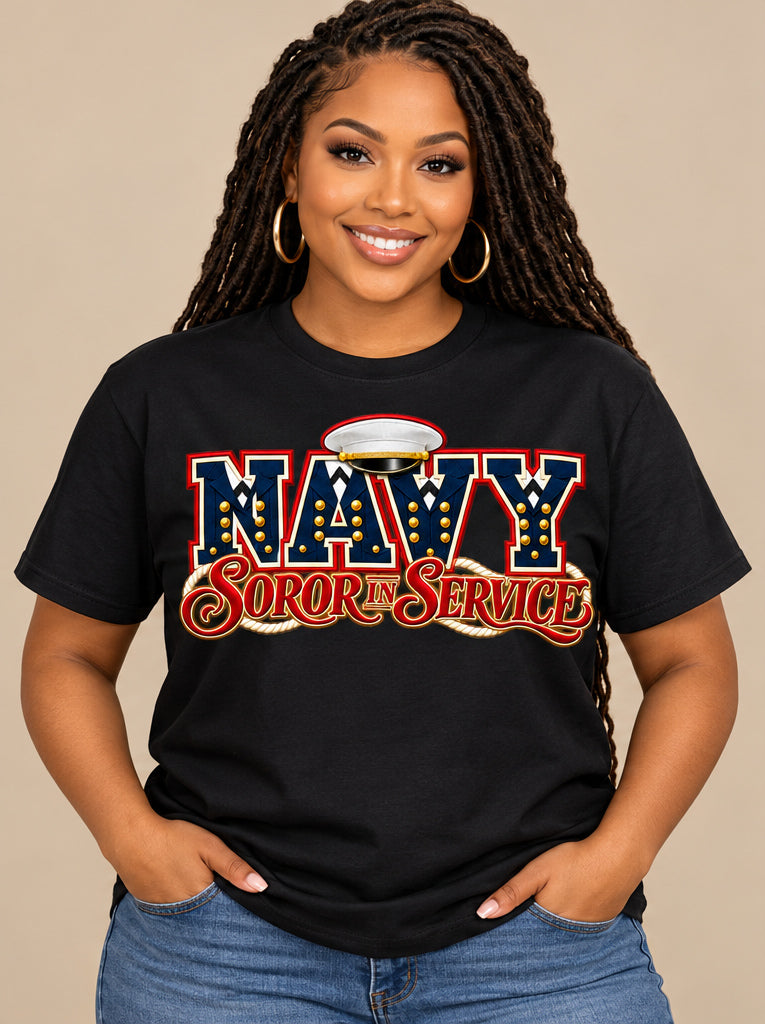 Reporting for Duty. Representing Sisterhood. — Soror in Service Military Tee