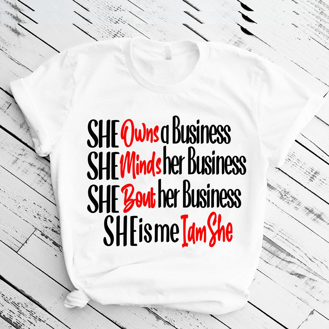 All in Your Business graphic t-shirt with bold statement print for women